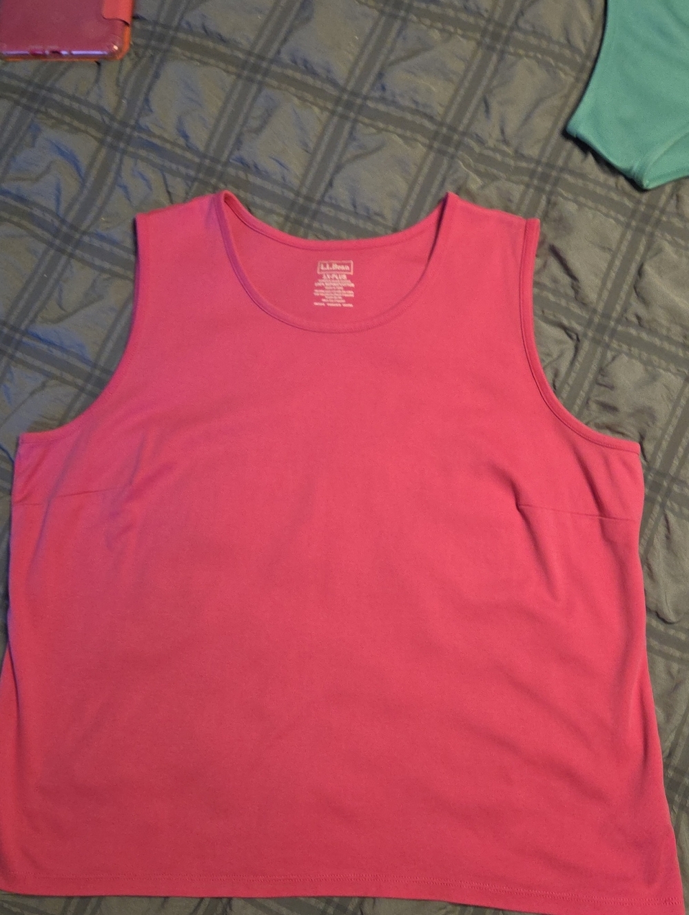 1X L.L. Bean Bright Pink Sleeveless Pima Cotton Top, Like New!